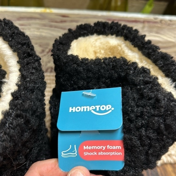 Home top memory foam us9-10 nwt black boot slippers shock absorption warm. - Picture 5 of 7
